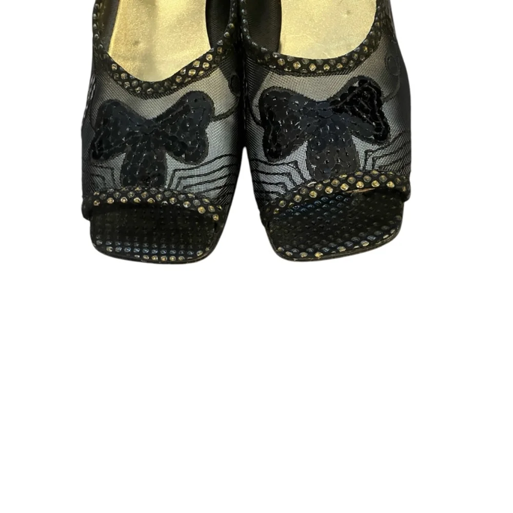 Madeleine Moda Giovane Mesh Block Heels Peep Toe Size 9